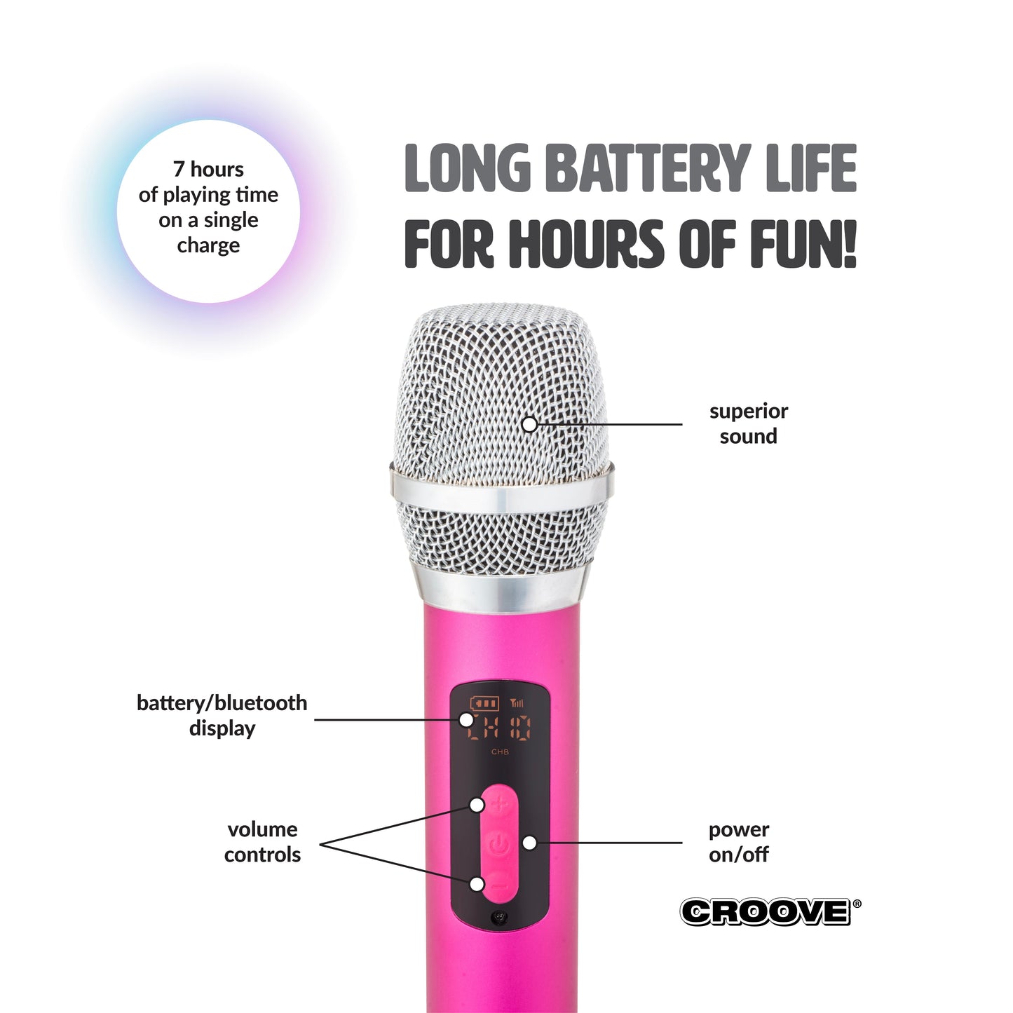 Croove Sling & Sing Portable Karaoke Machine, Wireless Karaoke, Bluetooth Speaker with Microphone