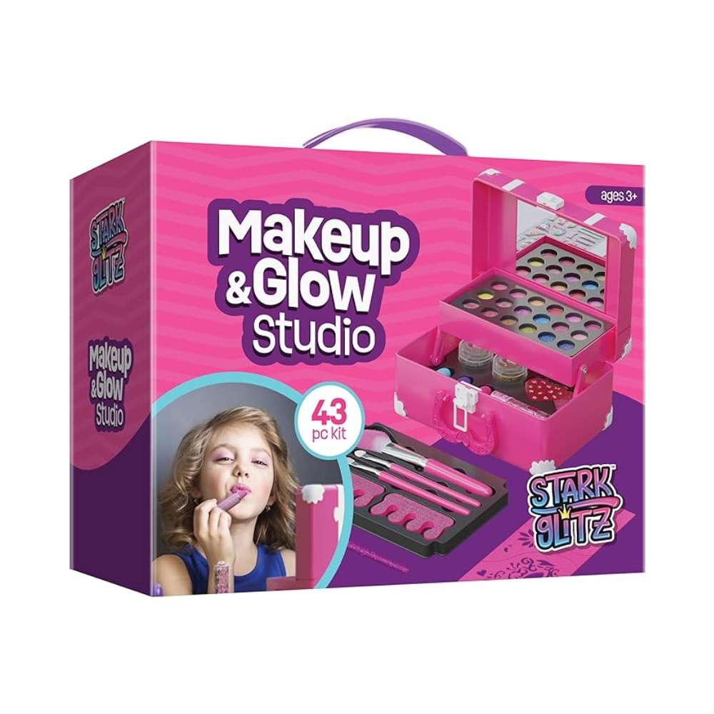 Kids Toys 45pcs Makeup Kit Mixed Color Pink Real Makeup Set