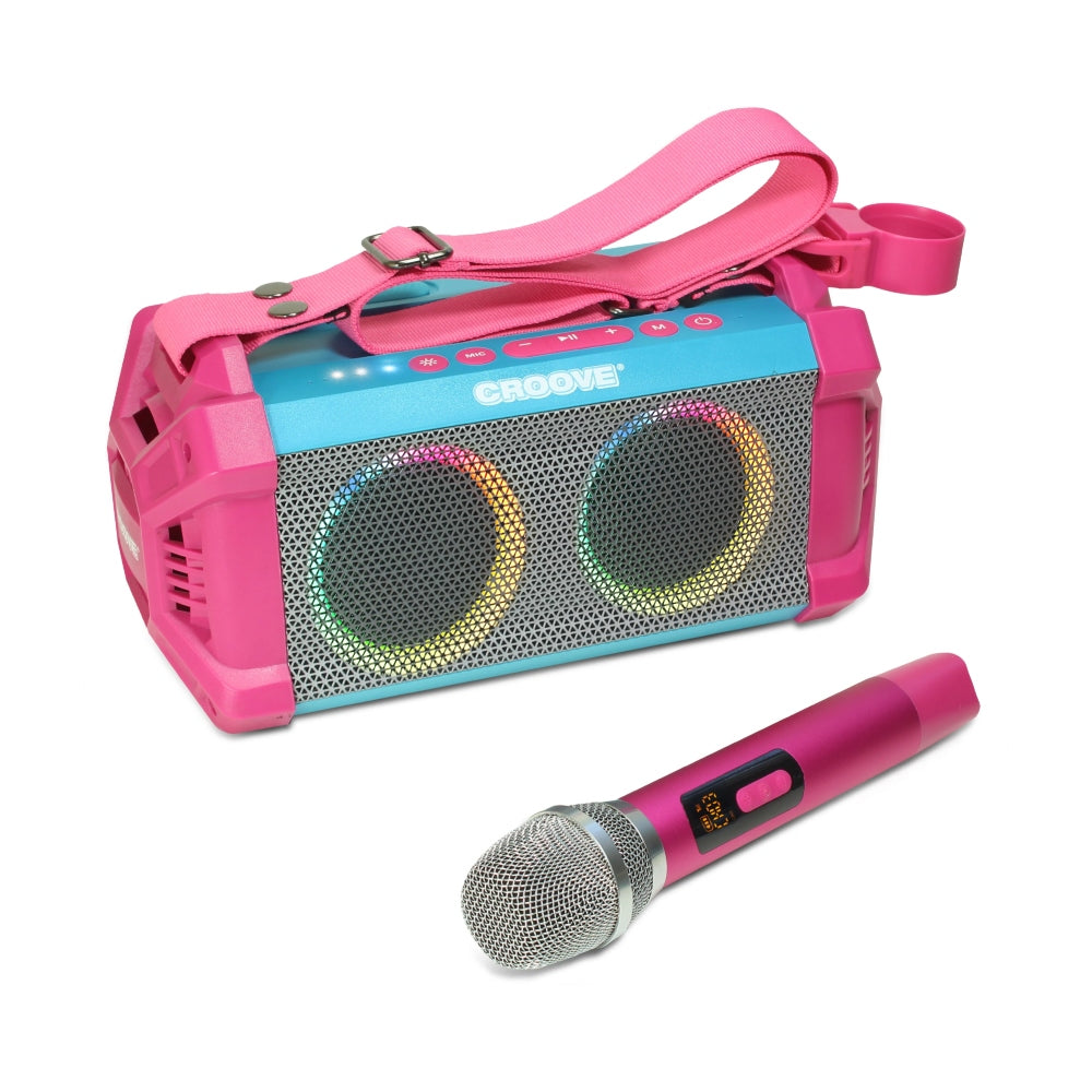 Croove Sling & Sing Portable Karaoke Machine, Wireless Karaoke, Bluetooth Speaker with Microphone