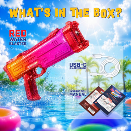 STARKTOY LED Light-Up Electric Water Blaster, Red