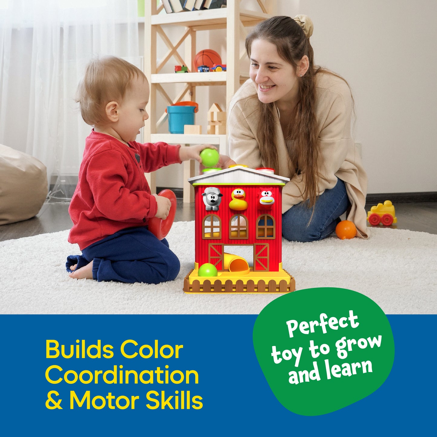 Farm 'n Play Pound A Ball Barn House, Interactive Fun Learning Toy