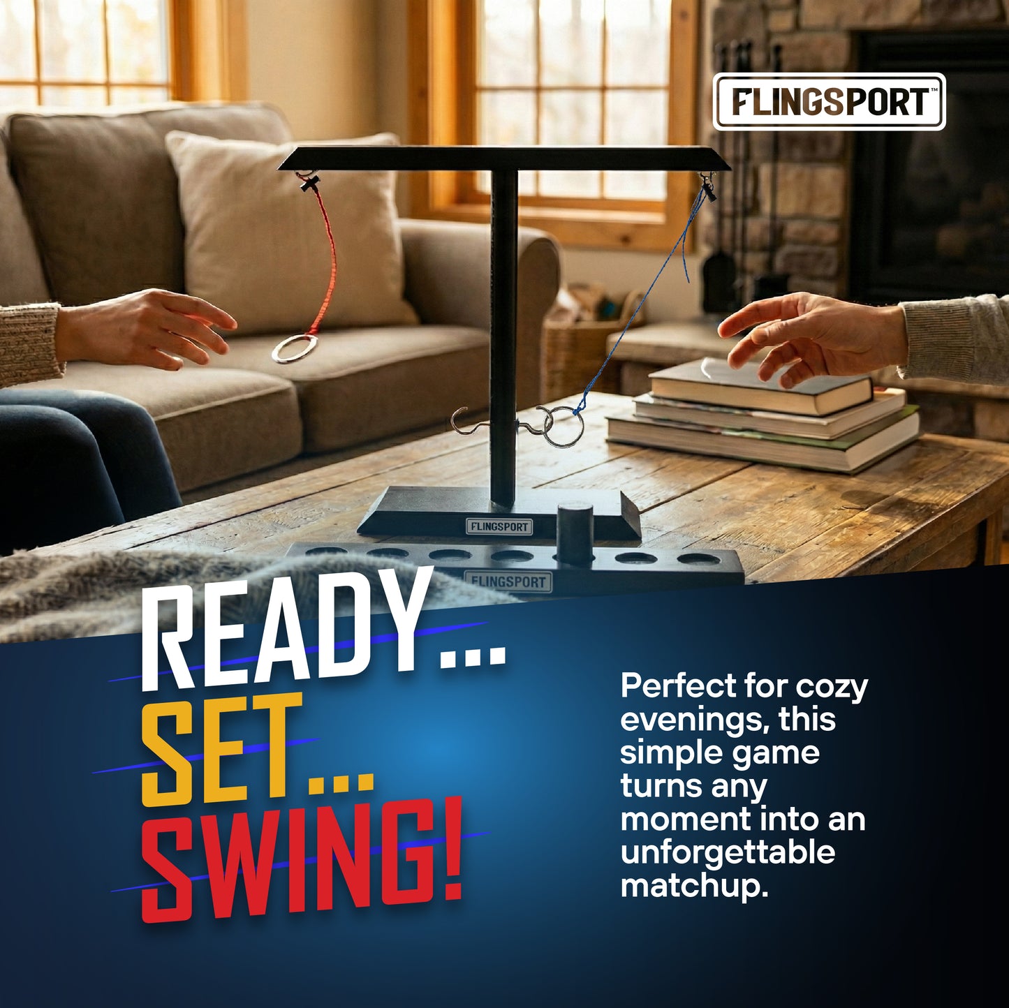 Toss Game Hook and Ring Table Top