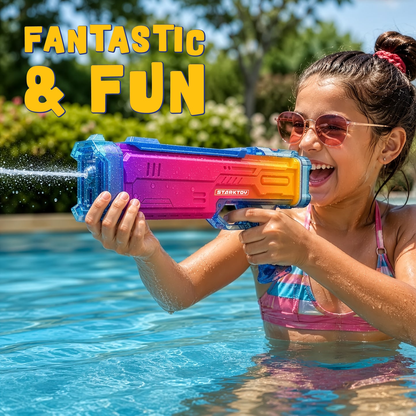 STARKTOY LED Light-Up Electric Water Blaster, Blue