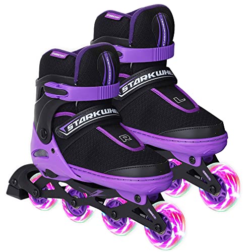 Adjustable Inline Skates for Kids Adults and Teens - Full Light Up Rollerskate Wheels, Outdoor Roller Skate for Adult Men and Women - Best Gifts for Girls and Boys Ages 16 17 18 19+ (Inline Skates)