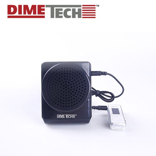 DimeTech Rechargeable Voice Amplifier Microphone Headset, Supports MP3 | Portable Microphone and Speaker Set with Waist/Neck Band & Belt Clip | Voice Amplifier Ideal for Teachers