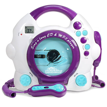 Kids Karaoke Machine - CD & MP3 Player Sing-A-Long Music Player with 2 Microphones