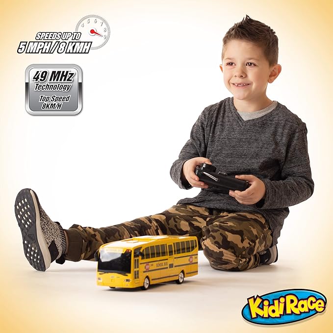 Remote Control School Bus with Beaming Lights, Rechargeable Battery – High-Speed RC Cars for Boys and Girls