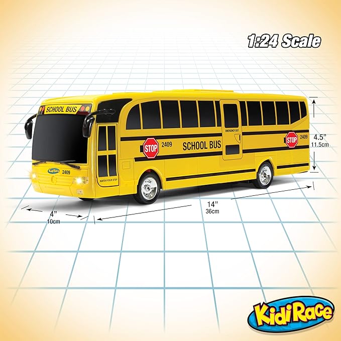 Remote Control School Bus with Beaming Lights, Rechargeable Battery – High-Speed RC Cars for Boys and Girls