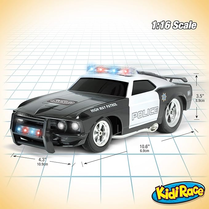 Remote Control Police Car with Flashing Lights & Sounds – 2.4GHz RC Cop Car for Boys and Girls