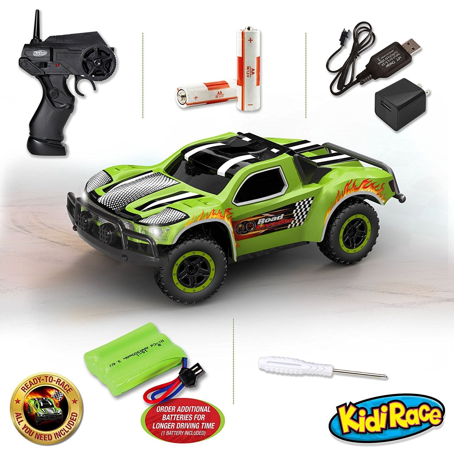 Kidirace Remote Control Car - Mini Racing Coupe with Rechargeable Battery and Wall Charger