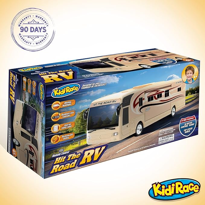 Kidirace Remote Control RV with Beaming Lights, Rechargeable Battery – High-Speed RC Cars for Boys and Girls