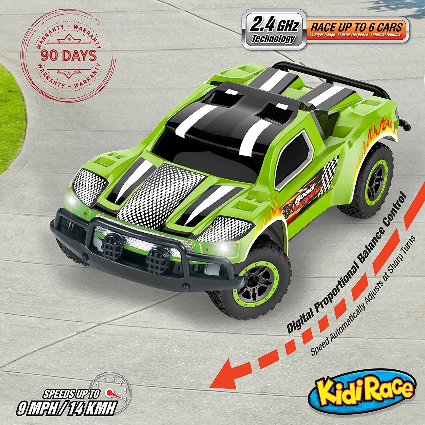 Kidirace Remote Control Car - Mini Racing Coupe with Rechargeable Battery and Wall Charger