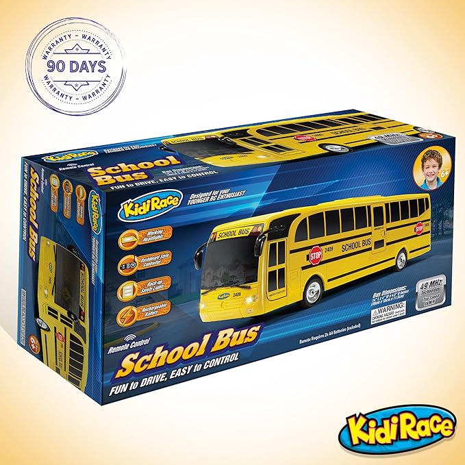 Remote Control School Bus with Beaming Lights, Rechargeable Battery – High-Speed RC Cars for Boys and Girls