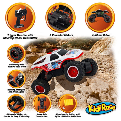 Kidirace All Terrain RC Rock Crawler - White