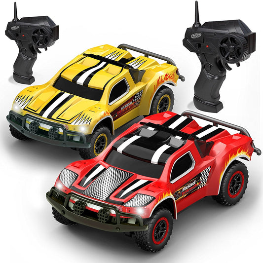 Remote Control Car -2 Mini RC Racing Coupe Cars - With Rechargeable Batteries and Wall Chargers