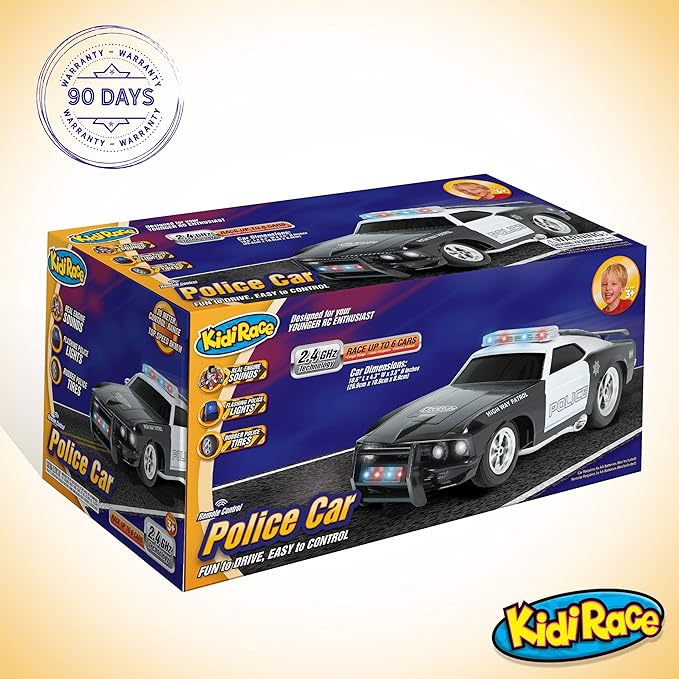 Remote Control Police Car with Flashing Lights & Sounds – 2.4GHz RC Cop Car for Boys and Girls