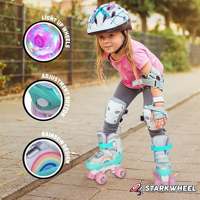 Roller Skate Shoes for Kids Boys and Girls, Light Up Skates Wheels, Adjustable EU Sizes 29-33 Light Up Skates Wheels Ages 5-8 Year Old