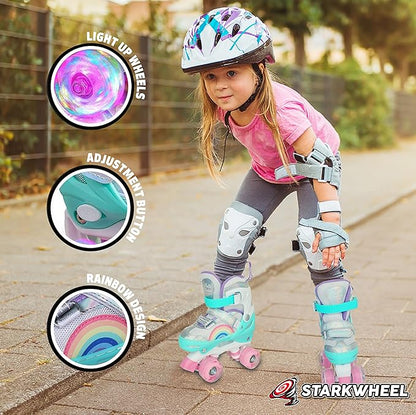 Roller Skate Shoes for Kids - Girl Rollerskates, Adjustable EU Sizes 30-34 - Light Up Skates Wheels - Best Birthday Gifts for Girls and Boys Ages 4 5 6-12 Year Old