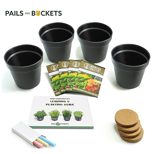 Herb Gardening Kit for Kids and Adults | Indoor or Outdoor Herb Gardening Kit | STEM Learning for Littles | Complete Set with Seeds, Dirt, Pots and How to Booklet! Ages 3+