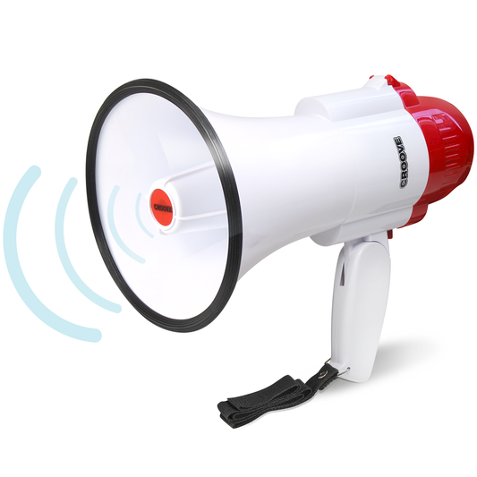 Megaphone Bullhorn With Siren, 30 Watt Powerful and Lightweight