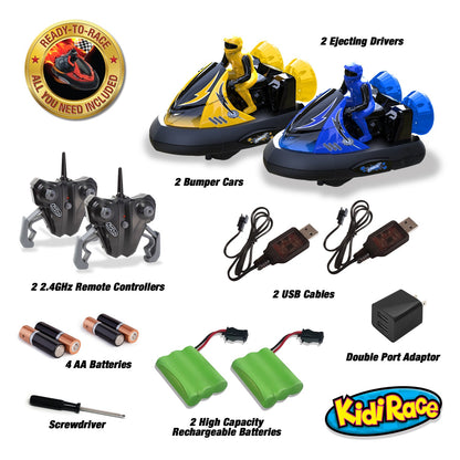 KidiRace RC Bumper Cars - Series 2401 - Blue & Yellow