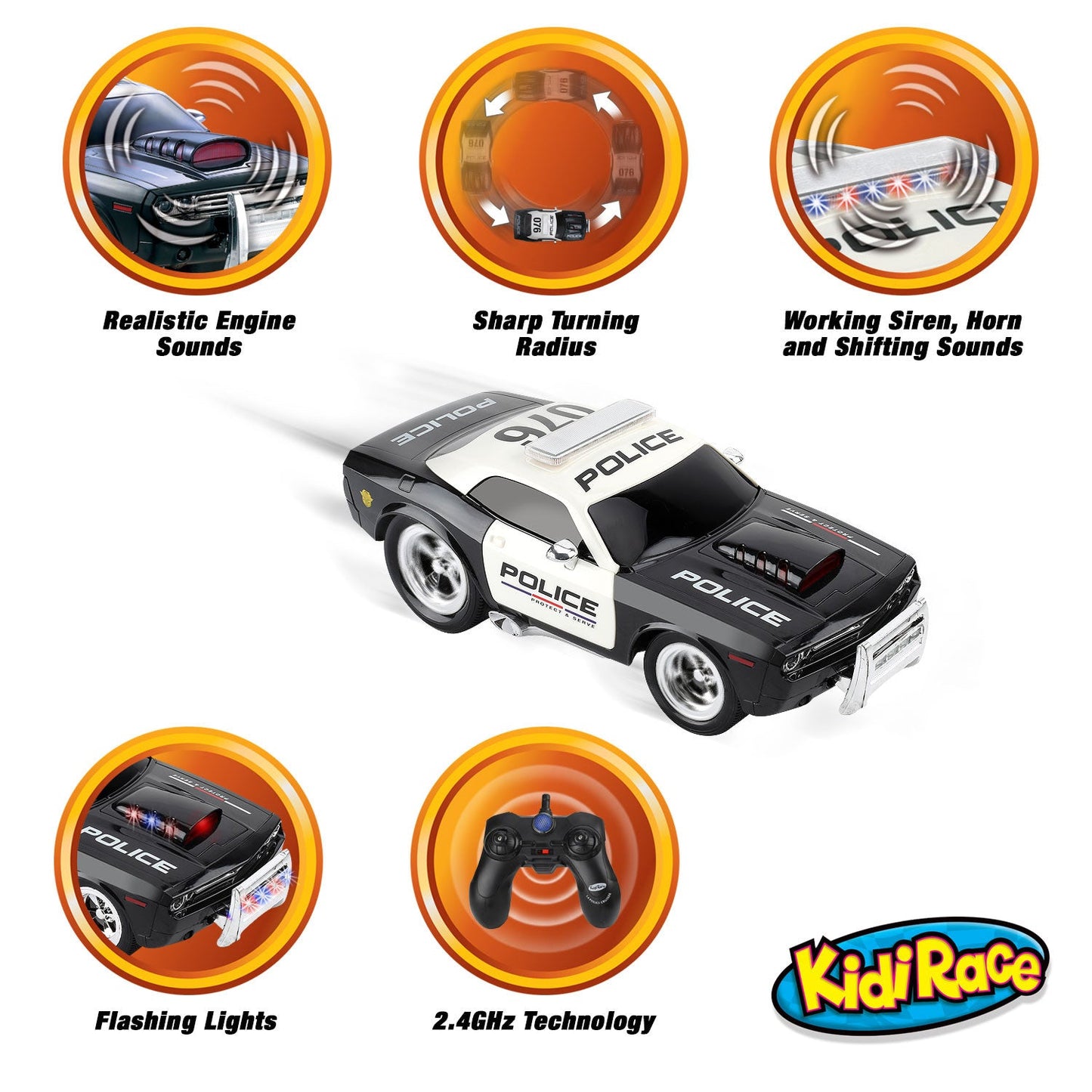 Kidirace RC Police Car