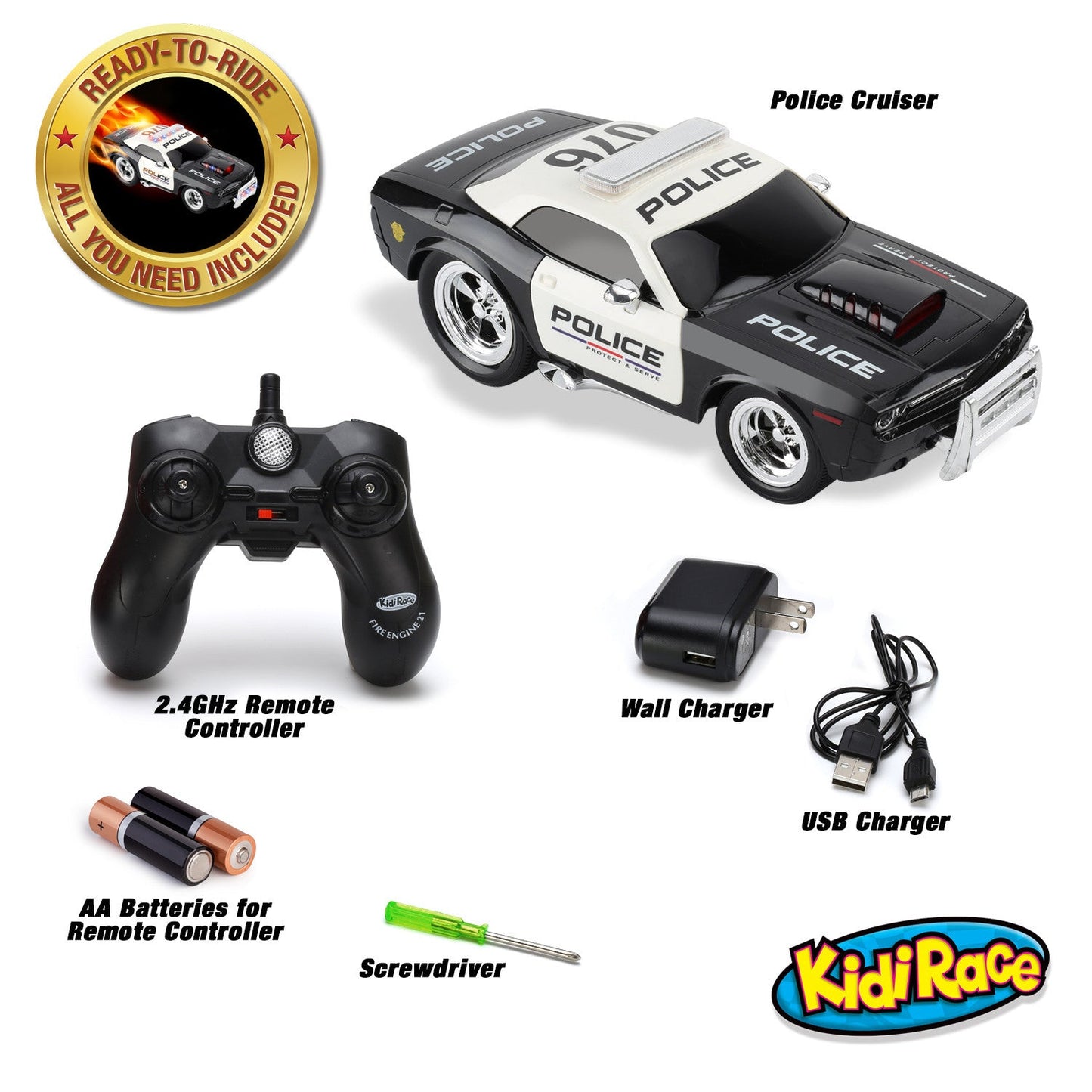 Kidirace RC Police Car