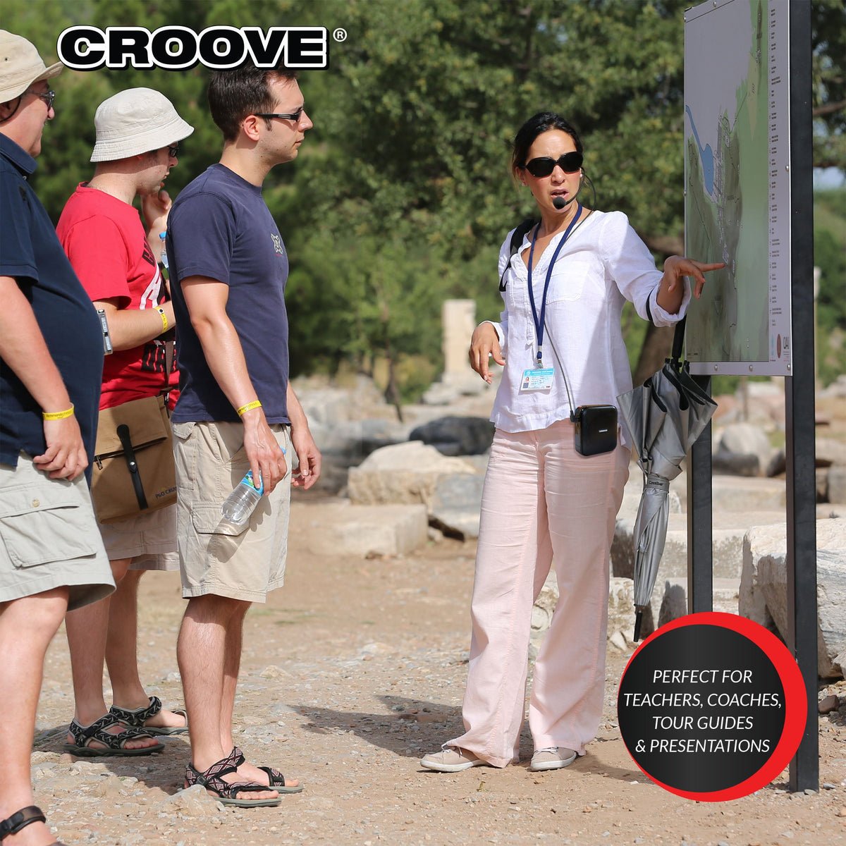 Croove Voice Amplifier: Portable Rechargeable Microphone with Headset ...