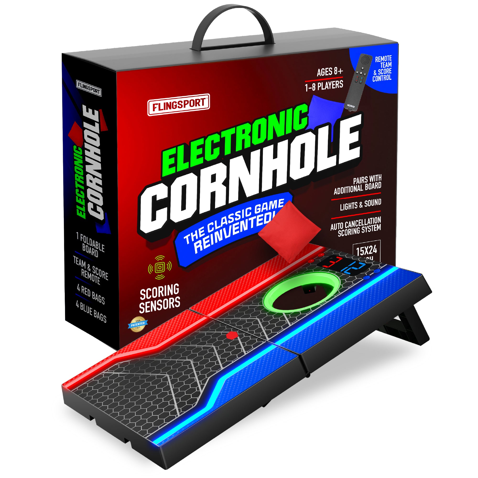 Electronic Cornhole Board Set with Remote, Cancellation Scoring
