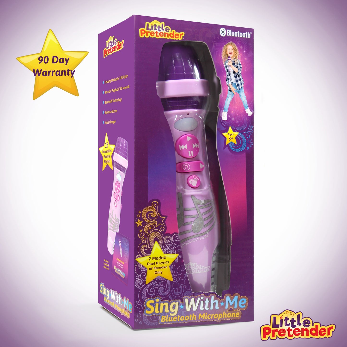 Kids Karaoke Microphone - Voice Changer Toys with 15 Pre-Installed Nursery Rhymes for Toddlers & Kid Age 3-5 - Bluetooth Microphones for Singing - Toddler Microphone for Ages 3 4 5 6 7 8 9+ Years Old