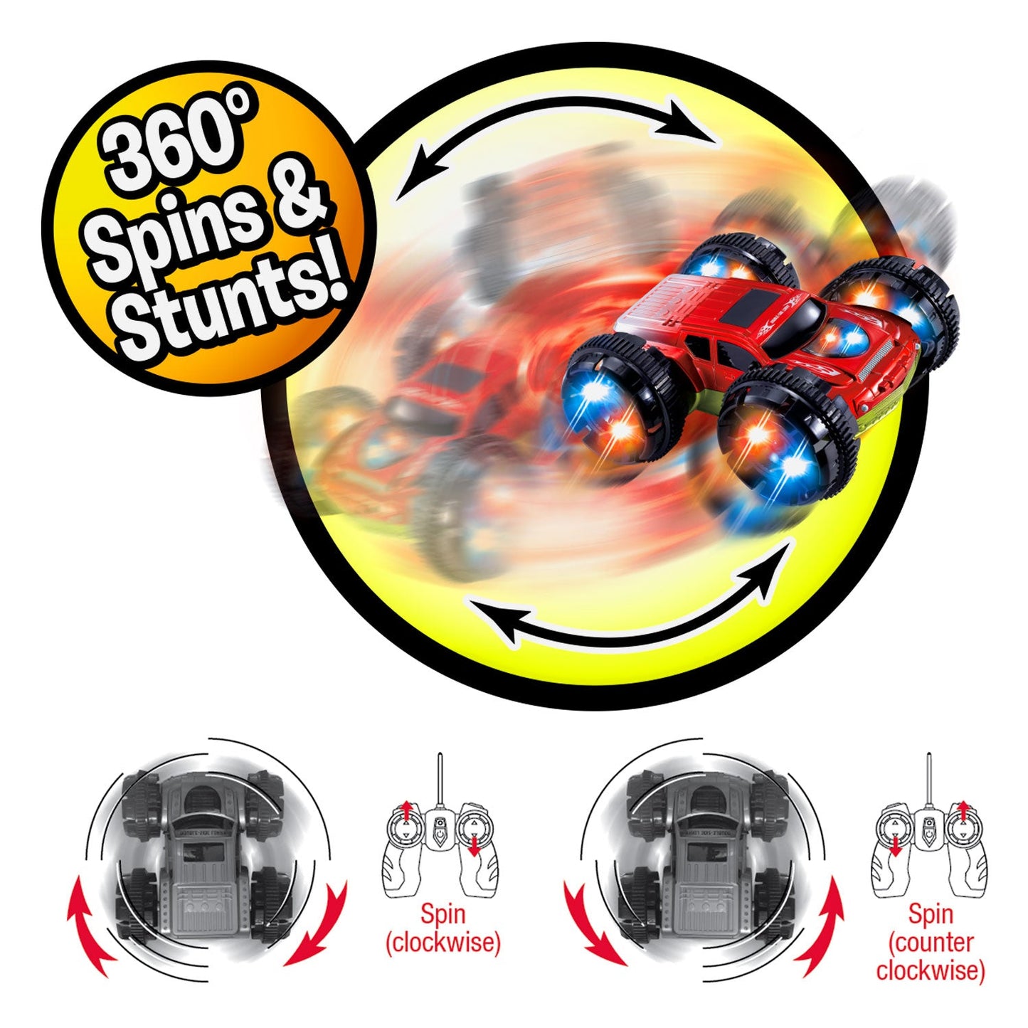 KidiRace RC 360 Stunt Car - Red