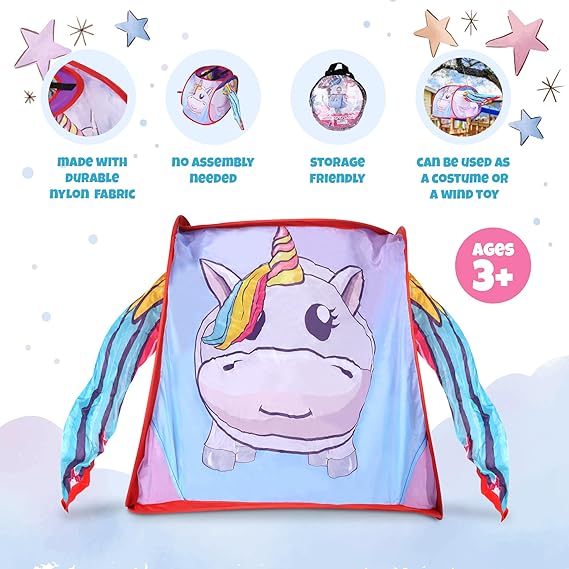 Unicorn Pop-Up Play Tent For Girls - Kid, For Kids Age 3-8, Birthday Gift For Girl & Toddler - Gifts For boys & Girl Ages 3 4 5 6 7 8 9 10+ Years Old