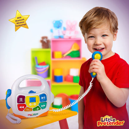 Kids Karaoke Machine - Sing Along MP3 Music Player with 2 Microphones - Plays Music via Bluetooth, SD, USB, Aux &FM Radio