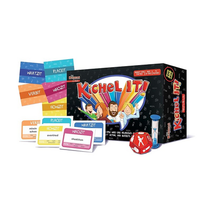 Kichel It- A Card Game for Jewish Family- Kids & Adults- Boys Girls- All Ages Who Like Hilarious Hints, Frenetic Guessing, Inept Acting