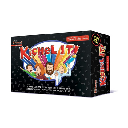 Kichel It- A Card Game for Jewish Family- Kids & Adults- Boys Girls- All Ages Who Like Hilarious Hints, Frenetic Guessing, Inept Acting