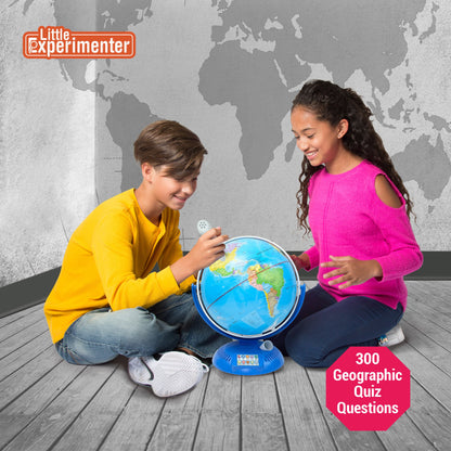 Interactive World Globe with Stand and Smart Pen | Engaging, Colorful Geographic Map for Teaching and Early Learning | Active Play, Voice Recordings, Trivia Questions, 9"