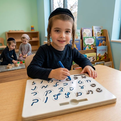 Magnetic Alef Beis Tracing Board, Yiddish Alphabet Learning Toy