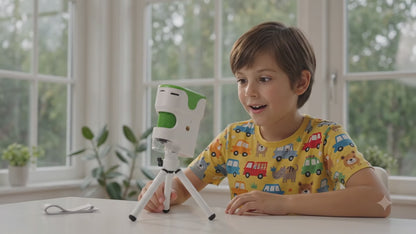 Starktoy Rechargeable Digital Microscope for Kids, Portable Microscopes With Slides