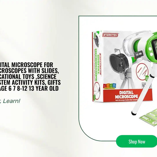 Rechargeable Digital Microscope for Kids, Portable Microscopes With Slides, Learning and Educational Toys ,Science Experiments Gift STEM Activity Kits, Gifts for Boys &amp; Girls Age 6 7 8-12 13 Year Old by@Outfy