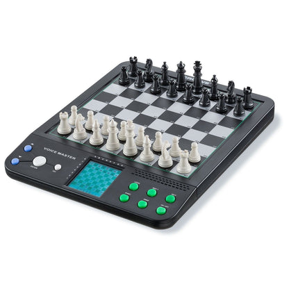 Electronic Magnetic Chess and Checkers Set 10", 8-in-1 Board Games, Digital Chess Board Game Sets for Adults & Kids