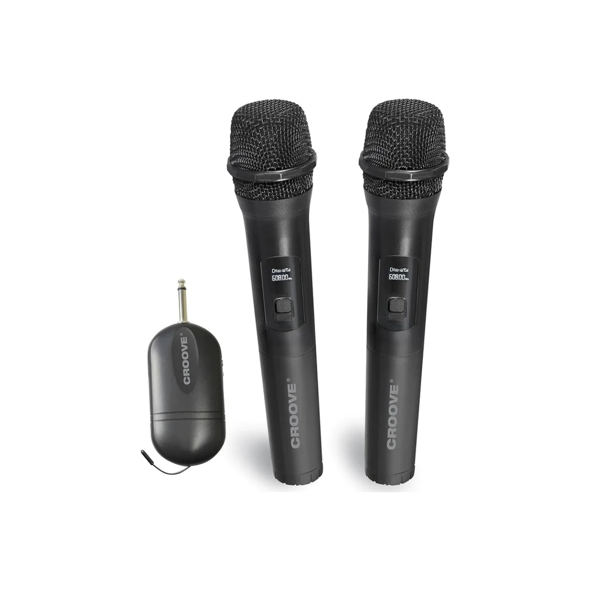 Wireless UHF Microphones, 2 Pack Karaoke Wireless Dual Handheld Dynamic Mic System Set Microphone with Receiver 80ft Range, 6.35mm Jack, Portable Voice Amplifier, Pa Singing Machine